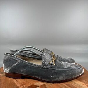 Sam Edelman Loraine Prima Grey Velvet Bit Loafers Womens 9M Flat Shoes